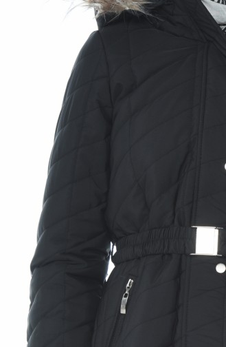 Arched Quilted Coat Black 505719-06