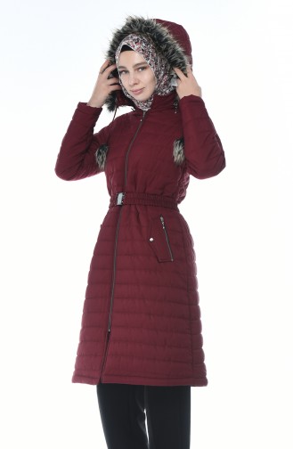 Lined Quilted Coat Bordeaux 509503-02