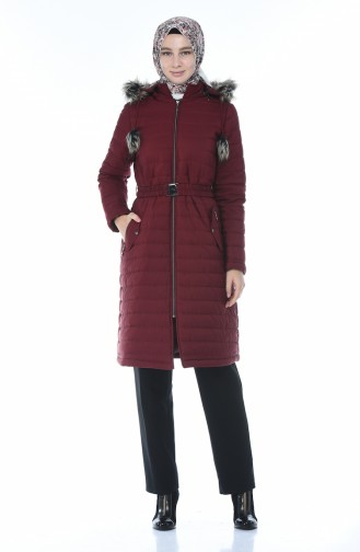 Lined Quilted Coat Bordeaux 509503-02