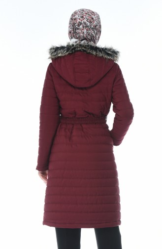 Lined Quilted Coat Bordeaux 509503-02