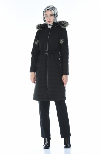 Lined Quilted Coat Black 509503-04