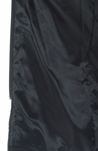 معطف طويل أسود 509503-04