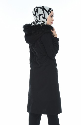 معطف طويل أسود 4037-04