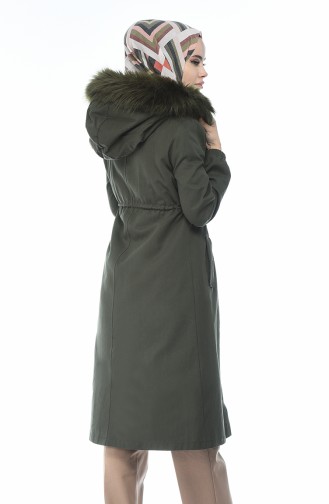 معطف طويل كاكي 4037-06