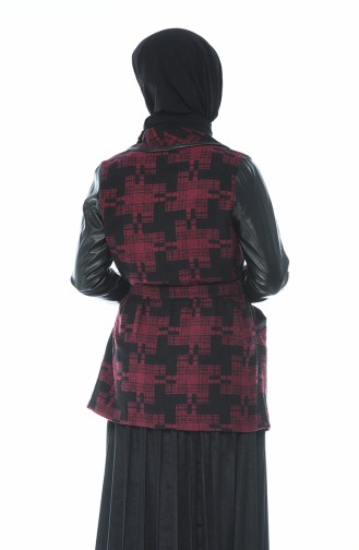 Cape Détail Cuir 1544-02 Noir Plum 1544-02