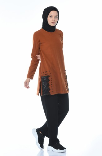 Ziegelrot Pullover 1553-03