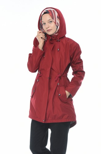 Hooded Coat 5023-01 Burgundy 5023-01