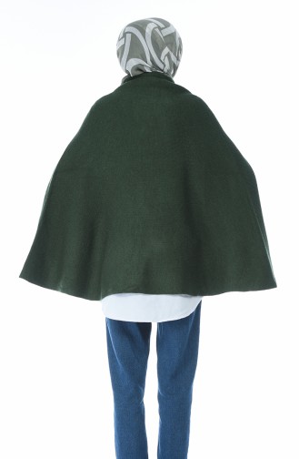 Poncho Tricot a Boutons 7301-09 Vert emeraude 7301-09