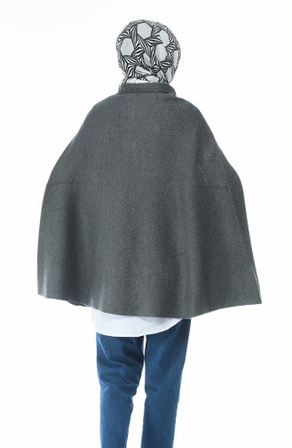 Poncho Tricot a Boutons 7301-11 Gris 7301-11