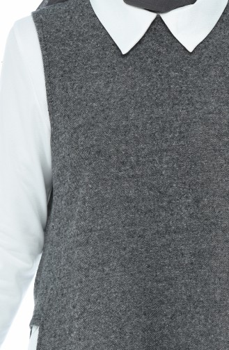 Sweater Triple Set Gray White 3055-01