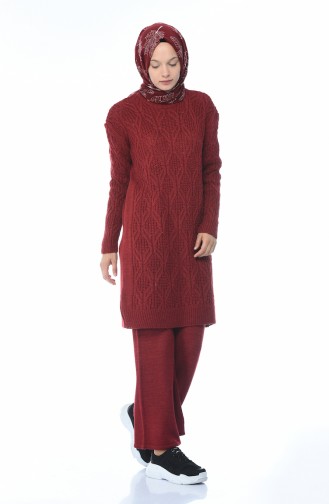 Tricot Tunic Trousers Double Set Bordeaux 1912-11