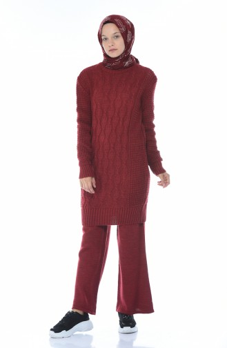 Tricot Tunic Trousers Double Set Bordeaux 1913-09