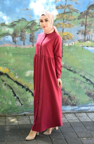 Fuchsia Hijab Dress 5037-01