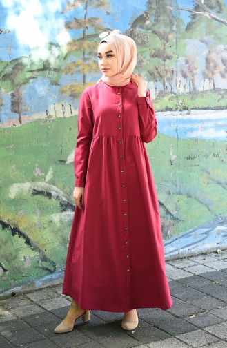 Fuchsia Hijab Kleider 5037-01