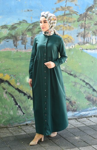 Emerald Green Hijab Dress 5037-03