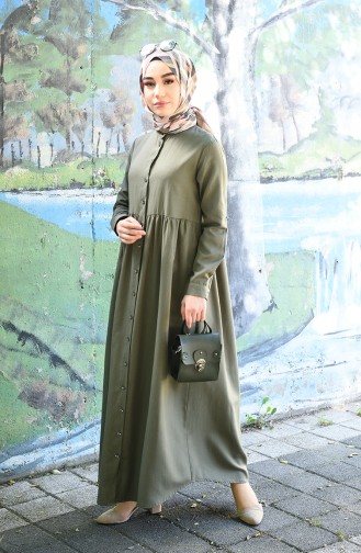 Khaki Hijab Kleider 5037-05