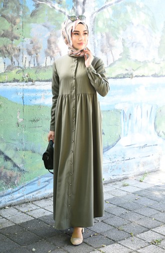 Khaki Hijab Kleider 5037-05