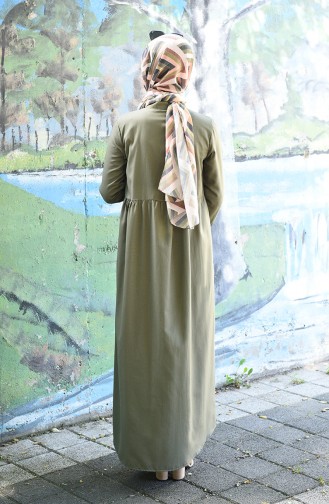 Khaki Hijab Kleider 3307-13