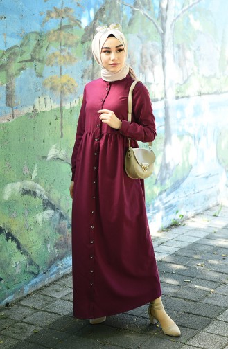 Plum Hijab Dress 5037-09