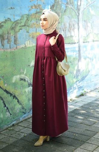 Plum Hijab Dress 5037-09