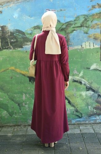 Plum Hijab Dress 5037-09