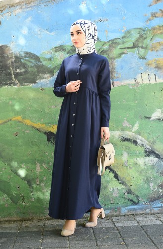 Dunkelblau Hijab Kleider 5037-10