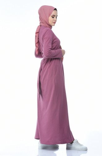 Beige-Rose Hijab Kleider 5039-02
