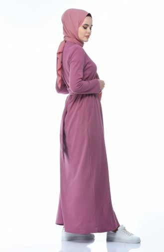 Polo Kragen Kleid mit Gürtel 5039-02 Puder Rosa 5039-02