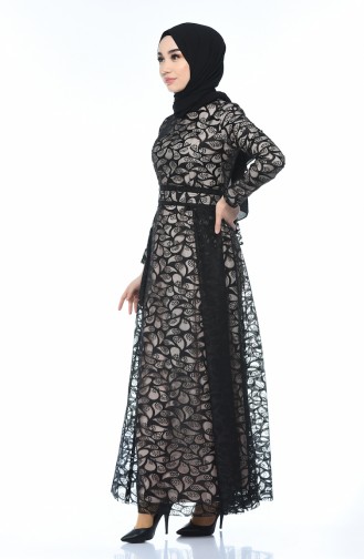 Schwarz Hijab-Abendkleider 5040-01