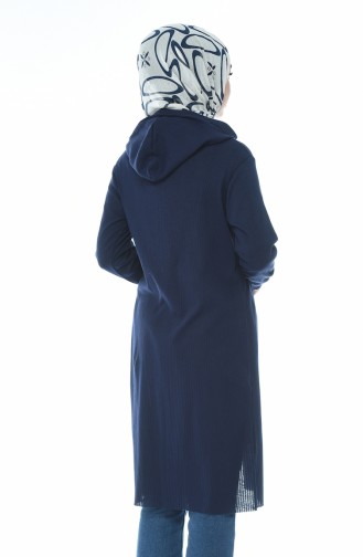 Hooded Zippered Tunic Indigo 4401-06