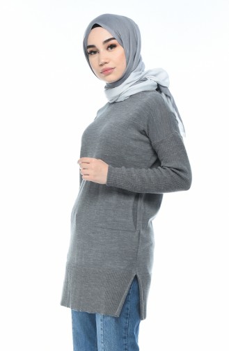 Triko Cepli Tunik 9030-02 Gri