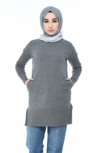 Triko Cepli Tunik 9030-02 Gri