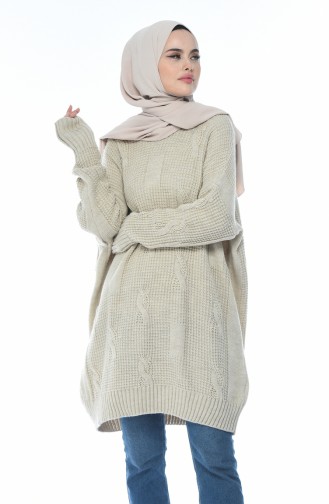 Tricot Bat Sleeve Tunic Beige 1925-10