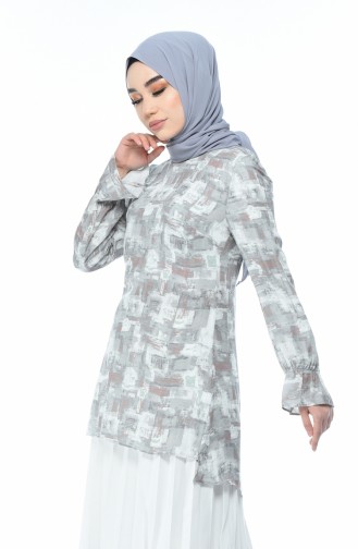 Tunique Asymétrique Manches élastique 40012-01 Gris 40012-01