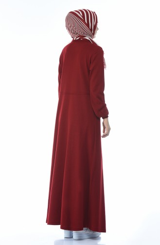 Claret Red Hijab Dress 4134-04