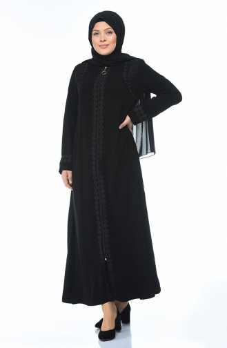 Lace Abaya Black 5001A-01