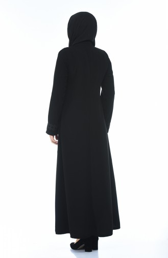 Spitzen Abaya 5001A-01 Schwarz 5001A-01