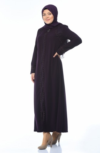 Lace Abaya Purple 5001A-03
