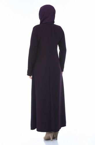 Abaya a Dentelle 5001A-03 Pourpre 5001A-03