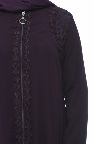 Lace Abaya Purple 5001A-03