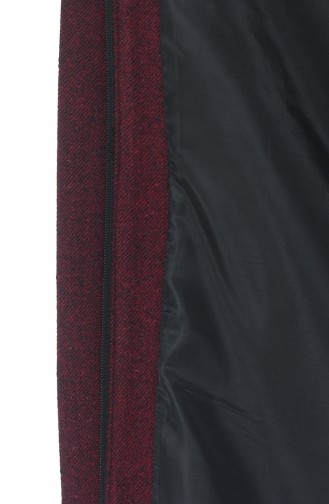 معطف طويل أحمر كلاريت 5939-03