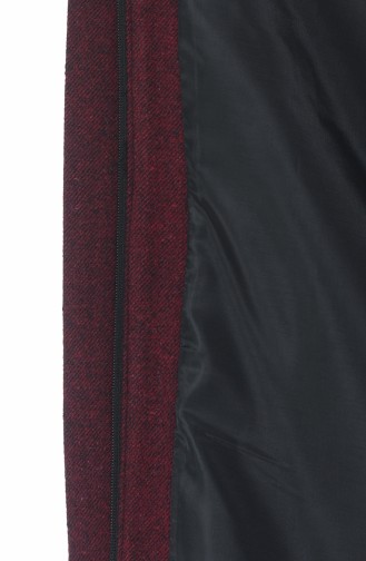 Kürklü Kaşe Kaban 5939-03 Bordo