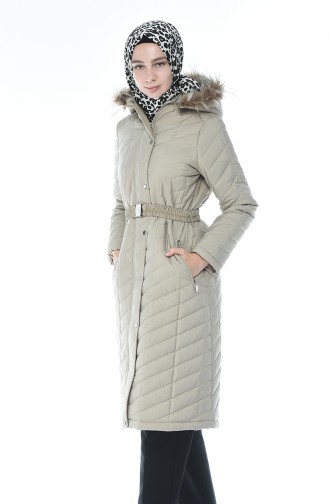 Arched Quilted Coat Stone Color 505719-03