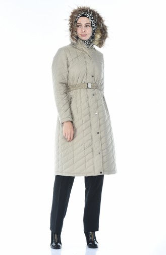 Arched Quilted Coat Stone Color 505719-03