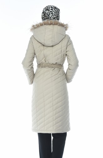 Arched Quilted Coat Stone Color 505719-03