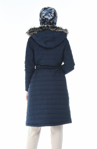 Lined Quilted Coat Navy Blue 509503-03