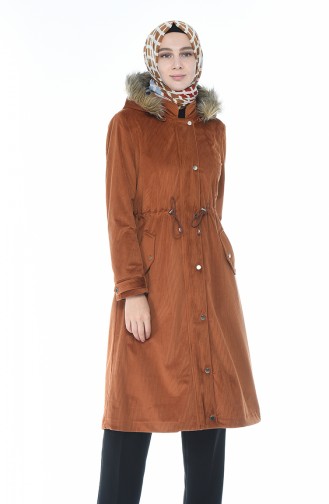 Fur Velvet Coat Brown Tobacco 5126-02
