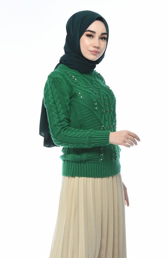 Tricot Sweater with Pearl Green 8034-05