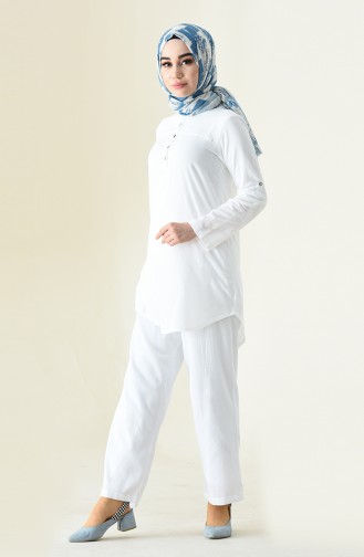 Pantalon Large 14007-03 Blanc 14007-03