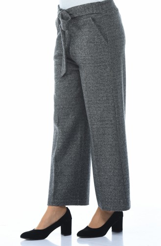 Lastikli Kışlık Bol Paça Pantolon 5001-01 Gri